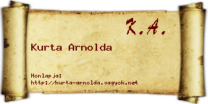 Kurta Arnolda névjegykártya